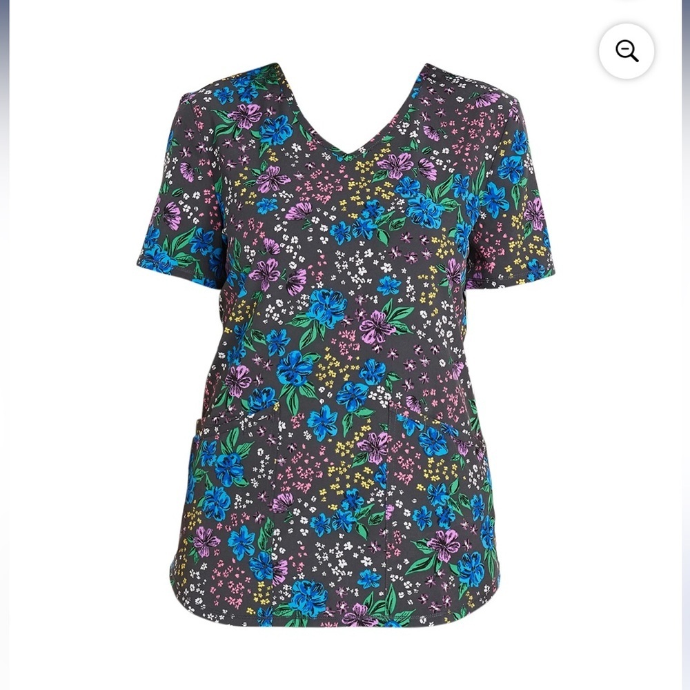 NEW Scrubstar Size 3XL Women's Flower Blooming Petals V-Neck Scrub Top